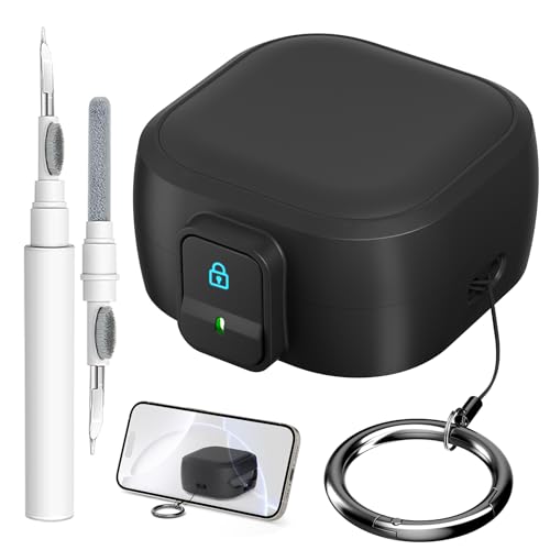 for Samsung Galaxy Buds 4 Pro/Buds 4 Case (2026) with Secure Safety Lock Clip,Shockproof Scratch-Resistant Hybrid PC+TPU Soft Shell Protective Cover Accessories with Carabiner&Cleaning Pen(Black) - color: Black Edge-Black