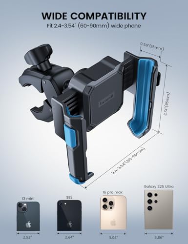 Lamicall Motorcycle Bike Phone Mount, 1s Quick Release Bike Phone Holder - color: Blue
