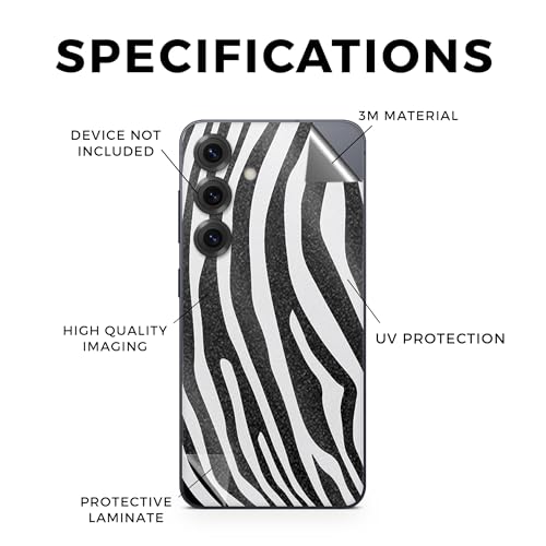 Glossy Glitter Phone Skin Compatible with Samsung Galaxy S25 - Black Zebra - Premium 3M Vinyl Protective Wrap Decal Cover - Easy to Apply | Crafted in The USA by MightySkins - color: Black Zebra, size: Galaxy S25 (Full Wrap), style: Glossy Glitter Finish