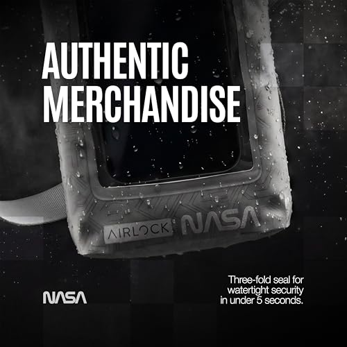 NASA Small Dry Bag with Integrated Waterproof Phone Pouch (Floating, IP68) | Full Phone Screen Control | Floats When Sealed | Detachable Shoulder Strap | Fully Submersible | Fits Phone, Keys & Cash - color: White
