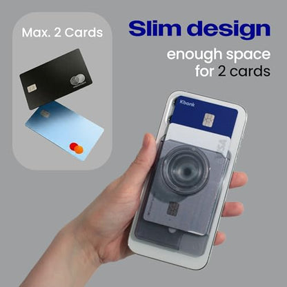 On The Grip Multi Functional Magnetic Phone Wallet with Expanding Phone Grip Kickstand Compatible with Magsafe Including Adapter Ring Phone Card Holder (SkyBlue)