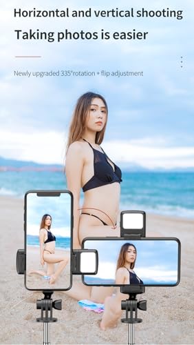 XIHAMA Selfie Stick Tripod with Light,3 in 1 Extendable Selfie Stick with Wireless Remote,Portable Phone Tripod Stand Compatible with iPhone 16 15 14,Samsung Smartphone and More - color: Pink+Light