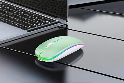 WREANU Wireless Bluetooth Mouse, Rechargeable Laptop Mice, Green - color: Green Wireless Bluetooth Mouse