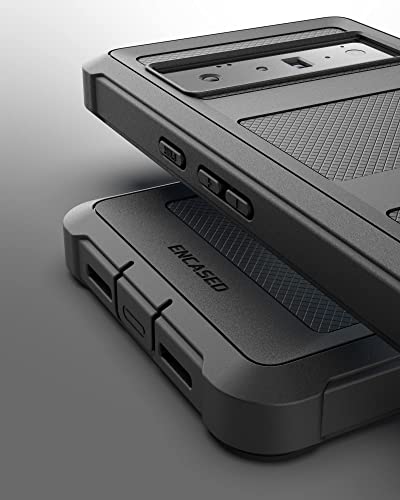 ENCASED Falcon Designed for Pixel 6 Rugged Case, Protective Full Body Phone Armor for Google Pixel 6 (Black) - style: Falcon Case