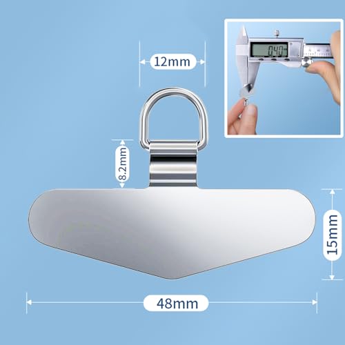 TENOC Metal Phone Tether Tab, 2Pcs, Silver - color: Silver
