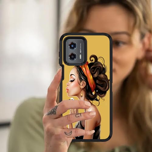 for Moto G 5G 2024/Moto G Play 5G 2024 Case, Military Grade Heavy Duty [3-Layer] Dustproof Shockproof Full-Body Protective Case for Motorola Moto G 5G 2024, African American Girl - color: African American Girl