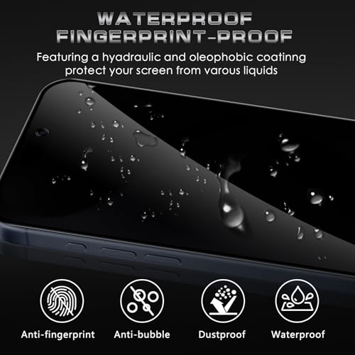 2 Pack for iPhone 15 Pro Max Privacy Screen Protector, Anti Spy Tempered Glass Film, Anti-Spy Protection for iPhone 15 Pro Max Screen Protector - size: iPhone 15 Pro Max