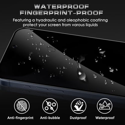 2 Pack for iPhone 15 Pro Max Privacy Screen Protector, Anti Spy Tempered Glass Film, Anti-Spy Protection for iPhone 15 Pro Max Screen Protector - size: iPhone 15 Pro Max