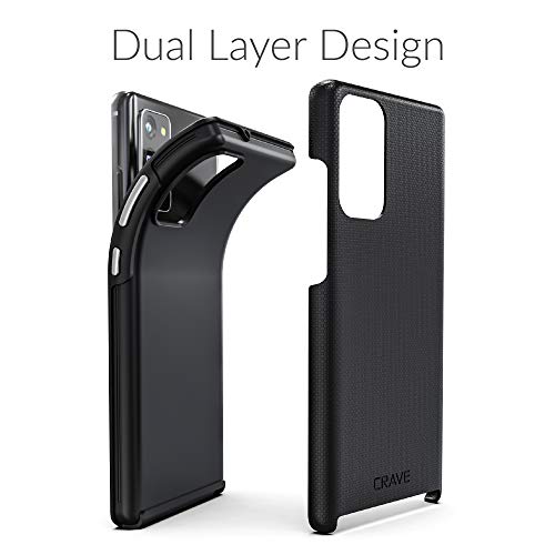 Crave Galaxy Note 20 Case, Shockproof Protection Dual Layer Case for Samsung Galaxy Note 20 (6.7 inch) - Black - color: Black
