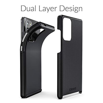 Crave Galaxy Note 20 Case, Shockproof Protection Dual Layer Case for Samsung Galaxy Note 20 (6.7 inch) - Black - color: Black