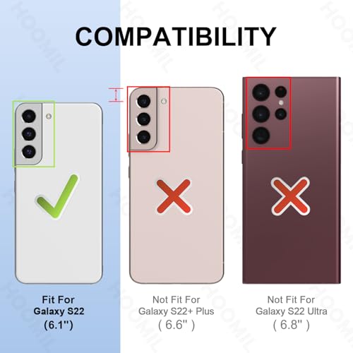HOOMIL Case for Samsung Galaxy S22 (ONLY, Not Fit Plus, Ultra), Non-Yellowing, Drop Protection, Anti-Scratch Transparent Hard Back Phone Cover - Dark Purple - color: Dark Purple, size: Samsung Galaxy S22