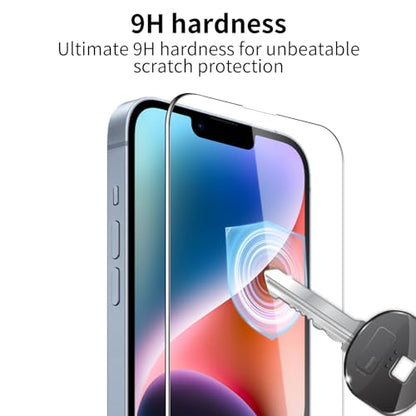3 Pack Tempered Glass Screen Protector for iPhone 14 Plus/13 Pro Max, 9H Hardness, Scratch Resistant, HD Clear, Case Friendly, Bubble-Free, Easy Install - size: iPhone 14 Plus/13 Pro Max