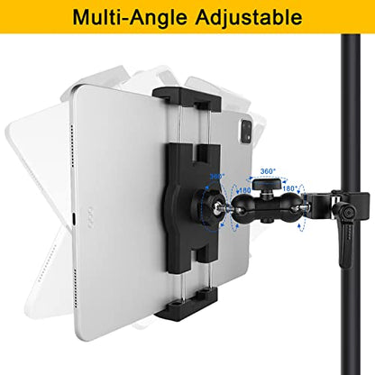 Mippko Tablet Holder for Treadmill/Spin Bike/Stroller/Wheelchair/Golf Cart/Poles/Music Stand/Stationary Bike,360°Adjustable iPad Mount,Compatible with 7~12.9" iPad/Nexus/Fire HD/e-Book/LG G/Switch - style: Tablet Holder