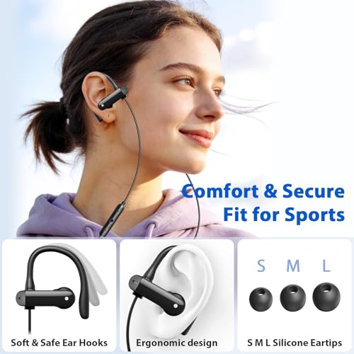 APETOO USB C Headphones Earbuds with Earhook Mic & Volume Control Black - color: Black