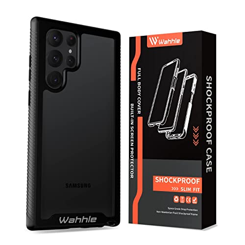 Compatible with Samsung Galaxy S22 Ultra Case, Built in Screen Protector Full Body Shockproof Slim Fit Bumper Protective Phone Cover for Samsung S22 Ultra 5G-Black/Clear - size: Samsung S22 Ultra