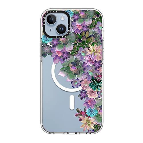 CASETiFY for iPhone 14 Plus Case - Impact Clear Compatible with MagSafe | Not Yellowing | 6.6 ft. 3X Military Grade Drop Protection | MY SUCCULENT GARDEN | Clear - color: MY SUCCULENT GARDEN, size: Iphone 14 Plus (6.7")