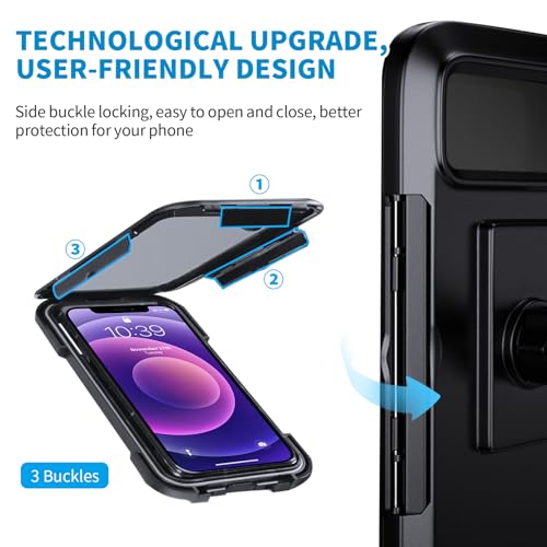Waterproof Bike Phone Mount Touch-Screen Bicycle Phone Holder | Universal Waterproof Cell Phone Bag 360°Rotatable Motorcycle Scooter ATV MTB Phone Mount Holder for 4.7-6.8" Phones
