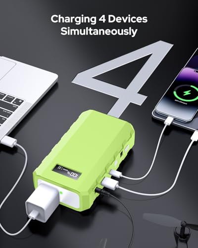 Apowking Portable Power Bank with AC Outlet, 65W Portable Laptop Charger - color: Green