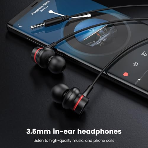 MOSWAG Wired Earbuds with Microphone, 3.5mm in-Ear Headphones 1 Pack - size: 1 Pack