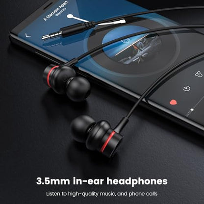 MOSWAG Wired Earbuds with Microphone, 3.5mm in-Ear Headphones 1 Pack - size: 1 Pack