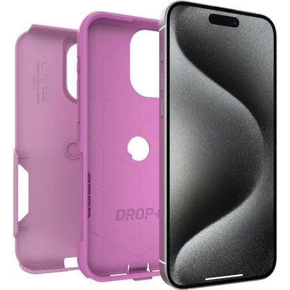 OtterBox iPhone 15 Pro MAX (Only) Commuter Series Case - Run Wildflower (Pink), Slim & Tough, Pocket-Friendly, with Port Protection - color: Pink