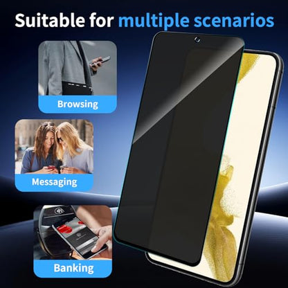 Privacy Screen Protector for Samsung Galaxy S22 + Lens Protector