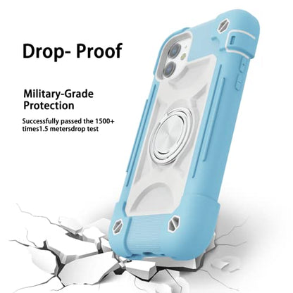 MARKILL Compatible with iPhone 11 Case 6.1 Inch with 360°Rotate Ring Stand, Military Grade Drop Protection Full Body Rugged Heavy Duty Case 3 in 1 Protective Cover - color: Ice Blue, size: iPhone 11 6.1"