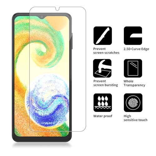 4 Pack Glass Screen Protector Compatible for Samsung Galaxy A04 / A04e / A04s [9H Hardness]-HD Screen Tempered Glass, SM-A045F Scratch Resistant,Easy Install [Case Friendly] - size: Galaxy A04 / A04e / A04s