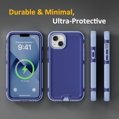 Follaroma for iPhone 13 Case, Heavy Duty Magnetic Cases, Blue-Purple,6.1" | Compatible with MagSafe, Heavy Duty Shock proof,Military-Grade Anti-Drop Protective,Dual Layer Magnetic Protection Phone Case - color: Blue-Purple
