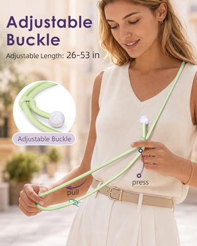 Swooflia Cell Phone Crossbody Lanyard for Women - Adjustable, Lightweight Strap with Tether Tabs for Travel Hiking Hands-Free - color: Floral Green
