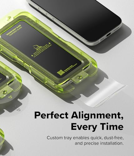 Ringke for iPhone Air Screen Protector [Easy Slide, 2 Pack] | Easy Installation with Alignment Tool, Case Friendly Premium 9H Hardness Tempered Glass - size: iPhone Air