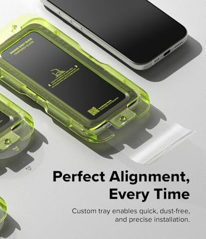 Ringke for iPhone Air Screen Protector [Easy Slide, 2 Pack] | Easy Installation with Alignment Tool, Case Friendly Premium 9H Hardness Tempered Glass - size: iPhone Air