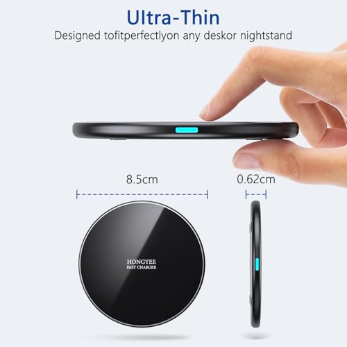 20W Wireless Charger, Wireless Charging Pad 20W Wireless Fast Charger Compatible with iPhone 17/17 Pro Max/16/15/14/13/12//11 Series; Samsung Galaxy S25/S24/S23/S22/S21/S20, AirPods Pro 3