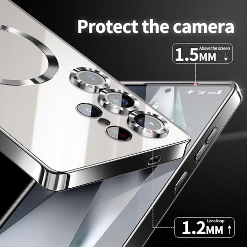 Compatible with Samsung Galaxy S25 Ultra Case（Only）.Magnetic Cover for S25 Ultra. Glossy Slim Thin Soft funda capa para for Galaxy S25 Ultra 6.9 inch.Compatible with MagSafe (Black) - color: Black