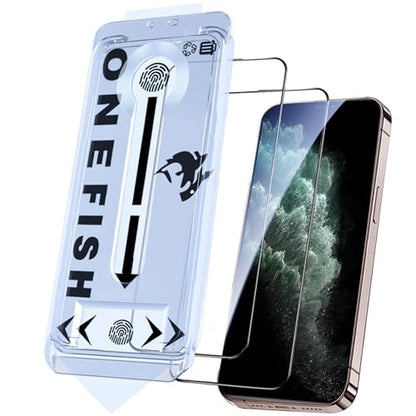 OneFish Tempered Glass Screen Protector for iphone 11 Pro Max/Xs Max, 9H Hardness Glass Scratch Resistant,HD Clarity Tempered Glass Film with Installation Frame,Easy Installation,2Pack. - size: iPhone 11 Pro Max/ XsMax