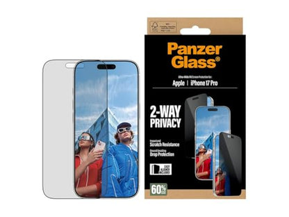 PanzerGlass® 2-Way Privacy Screen Protector iPhone 17 Pro | Ultra-Wide Fit w. EasyAligner - size: Standard