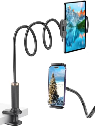 Niumowa Gooseneck Tablet Holder, 98cm Adjustable Arm for Bed - color: Black