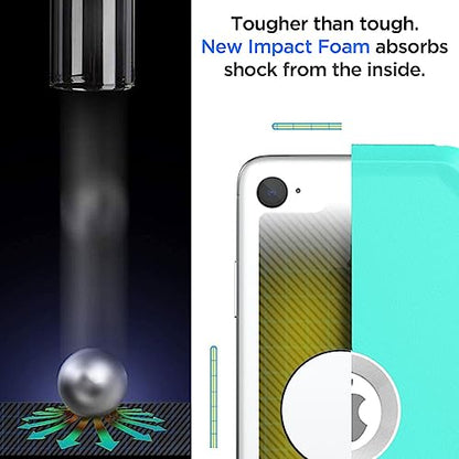 AICase for iPhone SE Case 3rd & 2nd Generation, for iPhone SE 2022/2020 Built-in Screen Protector Heavy Duty Protective Shockproof 3-Layer Full Body Rugged Phone Cover, Aqua Mint/White - color: Aqua Mint/white