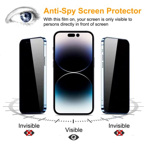 PEHAEL for iPhone 14 Pro Privacy Screen Protector+Camera Lens Protector