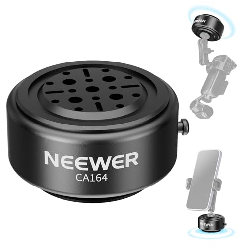 NEEWER Electric Suction Cup Mount with 1/4" Screw Holes for Phone Holder/Action Camera Adapter Compatible with iPhone GoPro DJI Insta360, Quick Release for POV Car Windshield Video Recording, CA164 - style: CA164