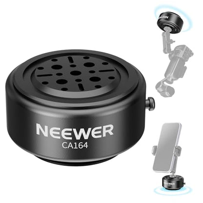 NEEWER Electric Suction Cup Mount with 1/4" Screw Holes for Phone Holder/Action Camera Adapter Compatible with iPhone GoPro DJI Insta360, Quick Release for POV Car Windshield Video Recording, CA164 - style: CA164