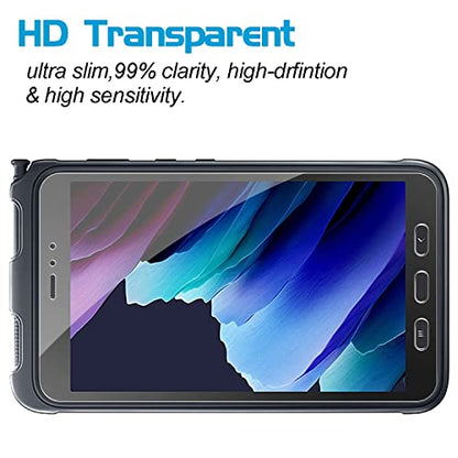 for Samsung Galaxy Tab Active 3 Tempered Glass Screen Protector (8 inch), Full Coverag 9H Hardness HD Clear Scratch Resistant Anti-Fingerprint Film tablet T570 T575 T577 [3-Pack]