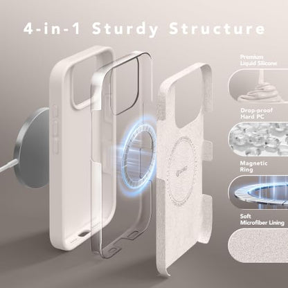 GONEZ Magnetic for iPhone 16 Pro Max Case, Silicone Cover Stone - color: A-stone, size: Iphone 16 Pro Max