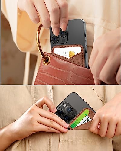 Miroddi for MagSafe Wallet, Ultra-Thin Magnetic Wallet with 2 Card Slots | RFID Blocking, No More Falling, Strongest Magnetic Card Holder for iPhone 17/16/15/14/13/12 Series & Pixel 10 Series, Brown - color: Brown