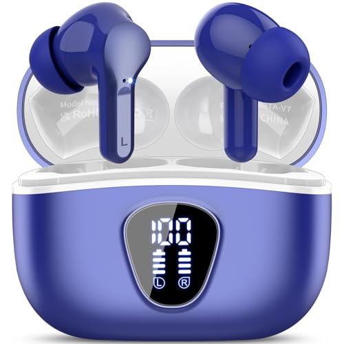 Wireless Earbuds, Bluetooth 5.4 Headphones HiFi Stereo, Bluetooth Earbuds - color: Blue