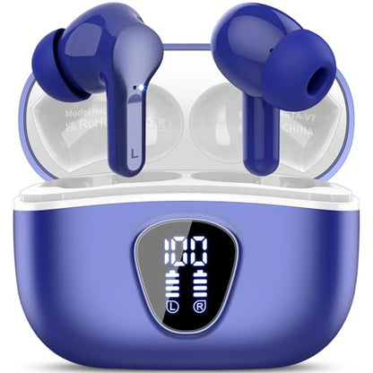 Wireless Earbuds, Bluetooth 5.4 Headphones HiFi Stereo, Bluetooth Earbuds - color: Blue