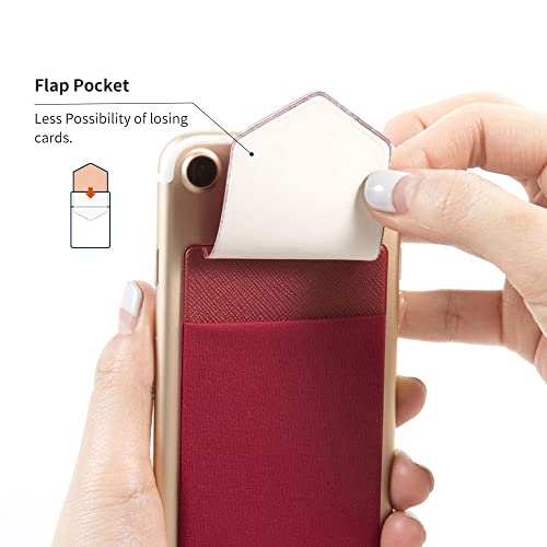 Sinjimoru Card Holder for Back of Phone, Stick on Phone Wallet, Grey - color: Gray