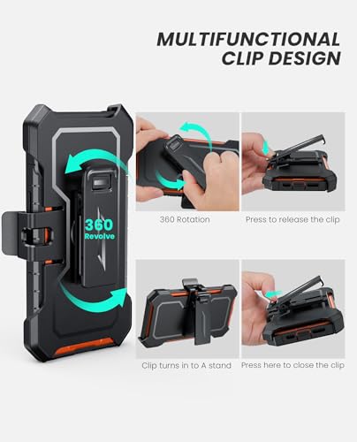 for iPhone 13/14/15 Phone Case: for iPhone 16e Protective Cover with Belt Clip Holster | Durable Dual-Layer Design with Built-in Kickstand | Heavy Duty Military Grade Hard Protection Shock Proof | Built-in Screen Protector, 20FT Military-Grade Drop Shockp