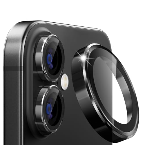 imluckies Camera Lens Protector for iPhone 17 6.3", [AR+AF] HD Clear Tempered Glass Lens Cover, 9H Hardness Scratch Resistant Individual Metal Ring, Case Friendly & Easy Install, Black - color: Black