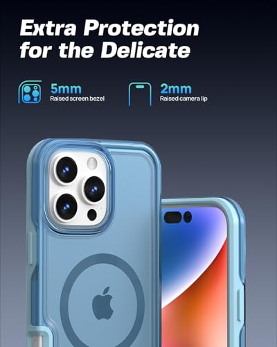 ArtsEvo Strong Magnetic for iPhone 16 Pro Max Case, Compatible with MagSafe, 360° Military-Grade Protection, Slim Translucent Matte Phone Case, Light Blue - color: Light Blue, size: iPhone 16 Pro Max